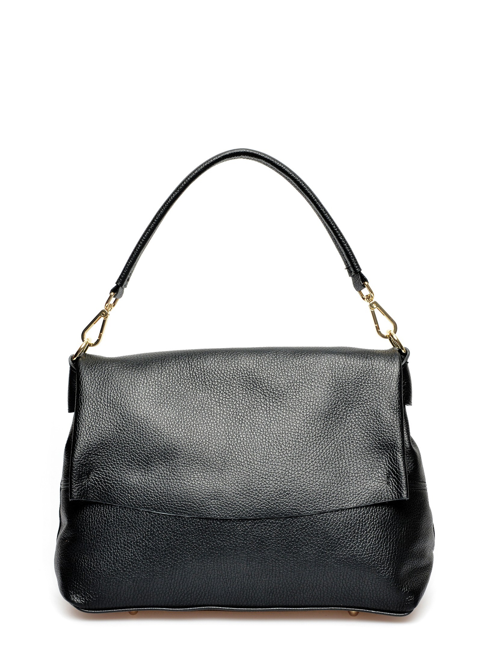 Carla ferreri black leather shoulder bag best sale
