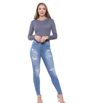 EX M&S Womens Denim Jeggings Ladies Skinny Fit Light Blue Stretch Jeans  Pants