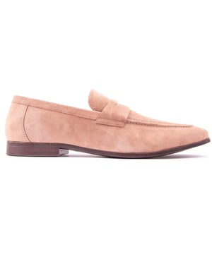 Mens pink best sale suede loafers