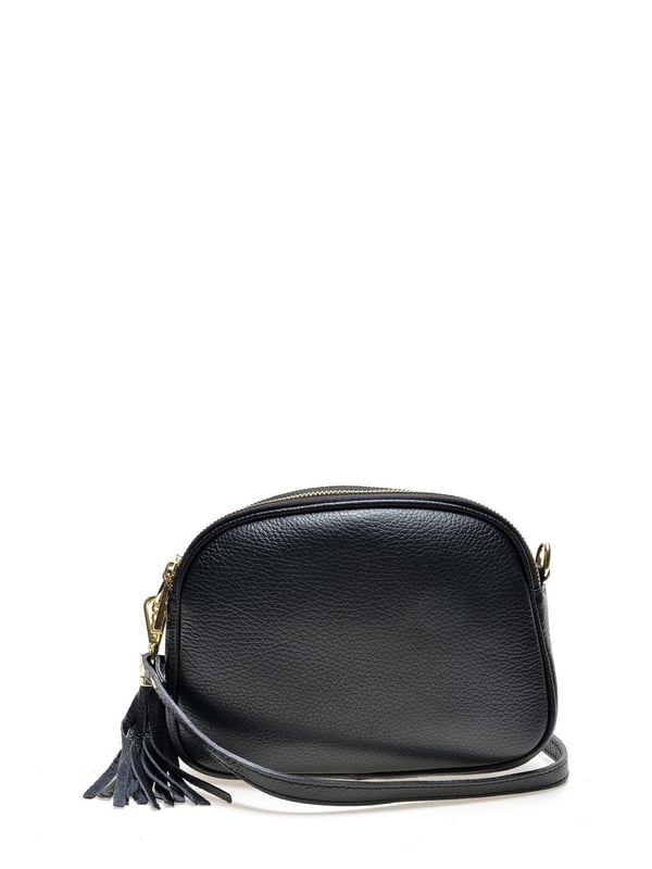 Carla ferreri black leather shoulder bag top