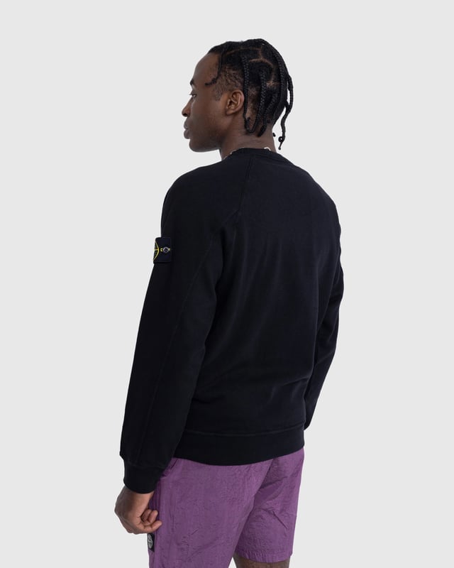 Stone island black crew neck sweatshirt new arrivals
