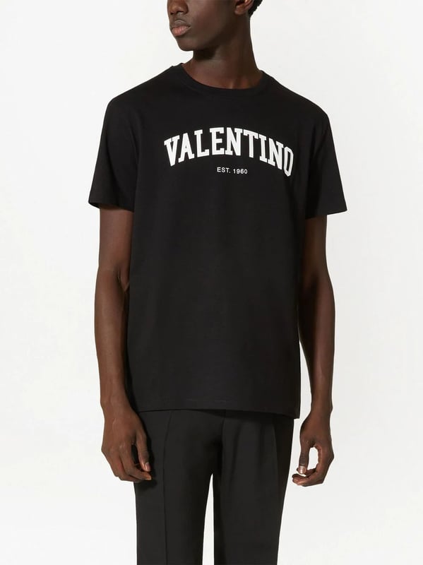 Valentino Garavani 1960 Logo Print T Shirt in Black