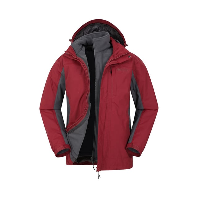 Mountain Warehouse Mens Thunderstorm 3 in 1 Waterproof Jacket Red