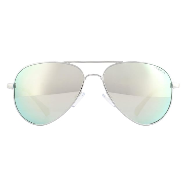 Polaroid Aviator Mens Palladium Grey Silver Mirror Polarized